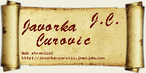 Javorka Čurović vizit kartica